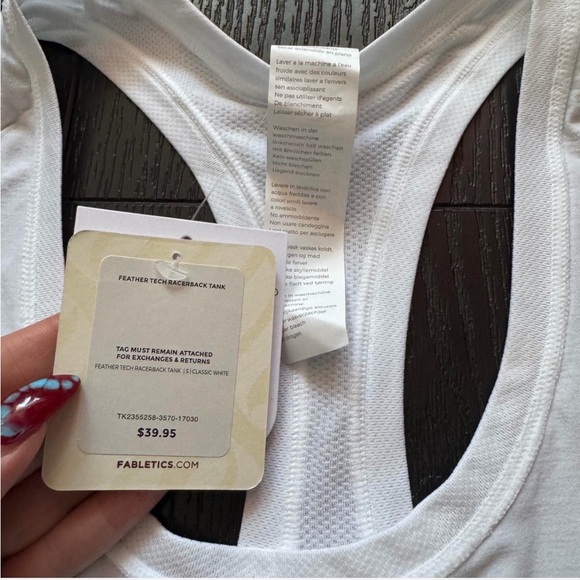 Fabletics White Racerback Tank Top - Picture 2 of 5